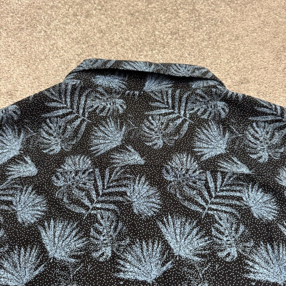 Nat Nast Luxury Originals Silk Cotton Button Down Shirt Men XL Blue Black Floral - Picture 11 of 13